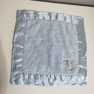 Little Giraffe Blue Lovey Square Security Blanket Chenille Satin Trim Lovie